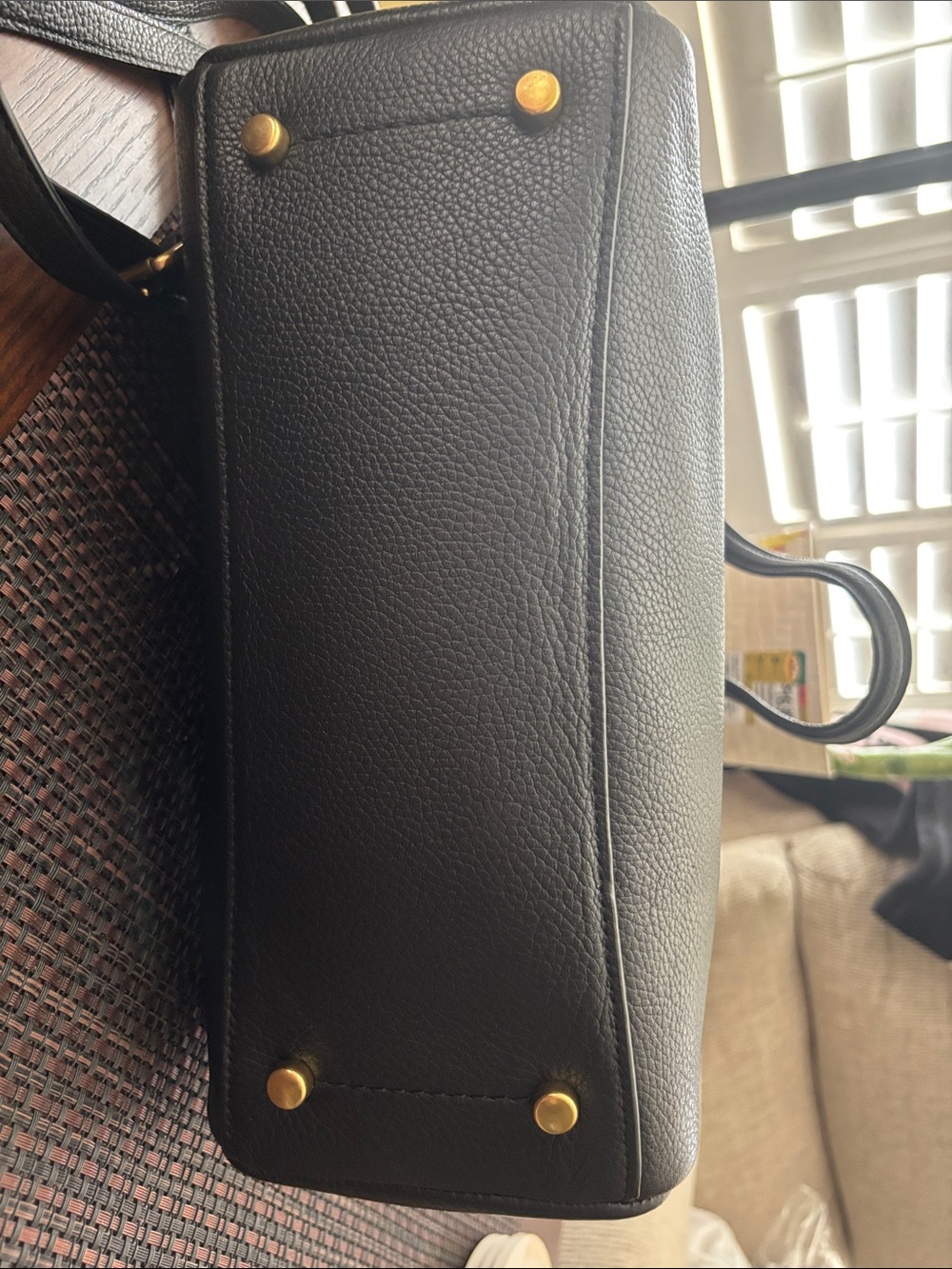 Coach Lora 30 in Black Pebbled Leather with Gold Hardware - Picture 7 of 14